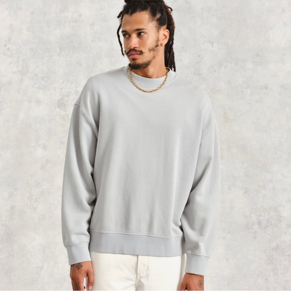 NWT Wax London Zen Blue Oversized Organic Cotton Crewneck Sweatshirt Men’s M - Picture 3 of 15